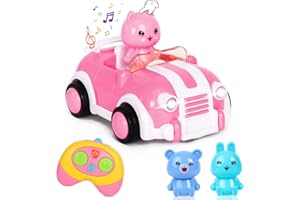 NYOBABE 2.4G Remote Control Cars for Kids Age 2 3 4 5 6 7,Toy Cars for Girls,Toys for Toddler Girls 2 3 4 5 6 7 Year Old,First Mini RC Car for Kids with Light & Music Girls Xmas Birthday Gifts Pink