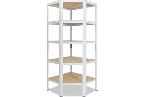 shelfplaza® 200x60x30cm HOME scaffale angolare in metallo per carichi pesanti di capacità 175kg/ bianco, 5 ripiani/ Mensola per garage
