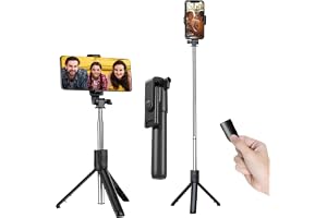 Kratos Selfie Stick with Tripod Stand,Extendable Selfie Stick for Mobile Phone with Bluetooth Remote,3-in-1 Multifunctional D