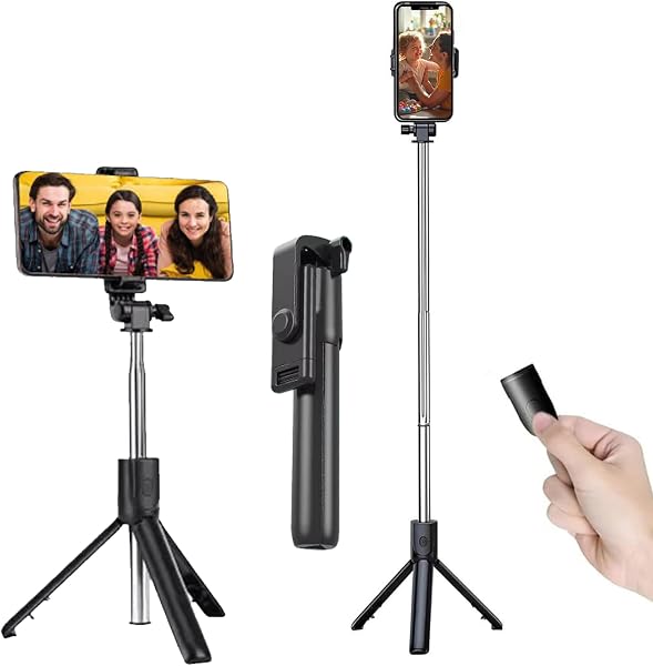 Kratos Selfie Stick with Tripod Stand,Extendable Selfie Stick for Mobile Phone with Bluetooth Remote,3-in-1 Multifunctional Design for Redmi/Xiaomi/OnePlus/Sams