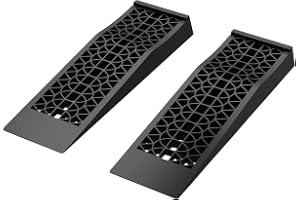 Wiltec 2x bilramp 2er Set mit 5 t Traglast, robuste Autorampen aus PP, Unterlegkeile 70 x 20 x 7,8 cm, flache Auffahrkeile fü