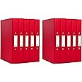 Ring Binder A4 Glossy 2-Ring Polypropylene Binder File Folder Holds 190 Sheets 40 mm Spine File - Pack of 10 - Made in UK (Red)
