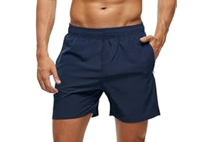 MEILONGER Hombre Paquete de 2 Pantalones Cortos para Correr de 5 Pulgadas, de Secado rápido, Pantalones Deportivos para Entrenamiento, Pantalones Cortos de Gimnasio