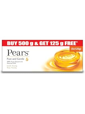 Pears Pure and Gentle,125g (Pack of 4) with Free Pears Pure and Gentle,125g