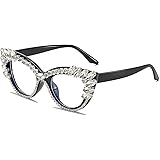 LJCZKA Occhiali Anti Luce Blu Occhi Gatto Forma Diamante Donna, Montatura Occhiali da Vista Donna Vintage Occhio di Gatto Ant