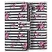 Produktbild Zanasta Designs Samsung Galaxy S5 Mini Tasche Hülle Flip Case Schutzhülle Handytasche mit Motiv Rosen Streifen