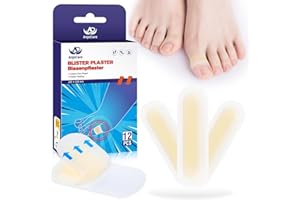 ‎ANJOCARE AnjoCare Plaster na pęcherze do stóp, 12 sztuk niewidocznych hydrokoloidowych żelowych opatrunków na pęcherze, wodoodporne plastry na pęcherze na palce, zapobieganie i regeneracja pęcherzy na piętach