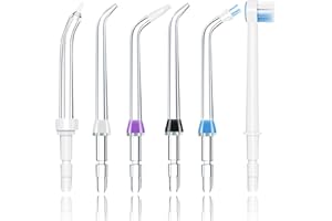 Leogony 6PCS Water Flosser Replacement Heads, Water Flosser Tips for Waterpik