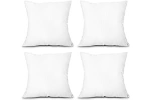EDOW Throw Pillow Inserts, Set of 4 Lightweight Down Alternative Polyester Pillow, Couch Cushion, Sham Stuffer, Machine Washable. (White, 22x22)
