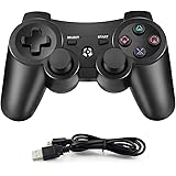 Gezimetie Wireless Controller für PS3, Wireless Controller Double Shock Gaming Controller 6-Achsen Bluetooth Gamepad Joystick