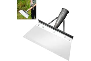 Hoquare Stainless Steel Garden Cleaning Shovel Multifunctional Hand Trowel Outdoor Garden Flat Shovels Practical Garden Tools for Transplanting, Weeding, Digging, Planting (27cm) (Without Handle)