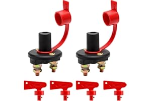 TNSLAND 2 Pezzi Stacca Batteria 12V - 24V, Staccabatteria Isolatore con 4 Chiavi, Batteria Principale Interruttore con Copertura Impermeabile per Veicolo Barca Auto
