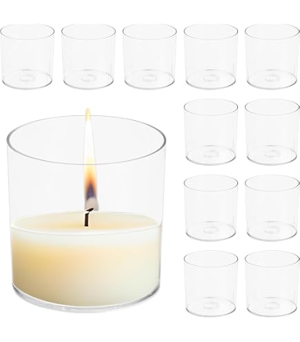 Lot De 12 Verres à Bougie Chauffe-Plat - Forme Entonnoir Déco Table (7,5x5,5x7,5cm)