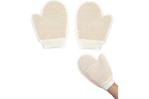 SJBAUTYO 2 Piezas guantes exfoliantes para el cuerpo guantes esponja ducha guantes exfoliantes lino para el cuerpo, para limpiar euerpo, exfoliación, anti celulitis, spa, masaje, obtener piel suave