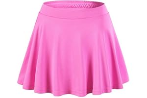 Aiihoo Mädchen Einfarbig Tennisrock Hosenrock Sportliche Rock Golfrock Sportrock Laufenrock mit Innenhose Kurz Sommerrock