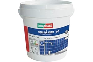 Parexlanko - Colle carrelage et joint en pâte - Colle & Joint 2 en 1 - Blanc - Pour mur intérieur - Spécial pièces humides - Prête à l’emploi - 1,5kg