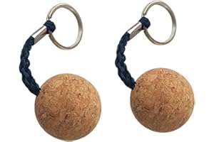 COZLYNX 2Pcs Floating Ball Keychain,35mm Floating Cork Ball Keyring Float Keychain For Kayaking Boating Fishing Kite Surfing Sailing Kayak Water Sports