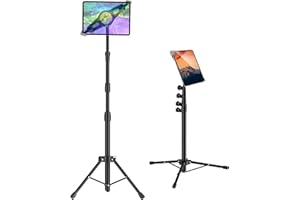 SXUAN Soporte Tablet Tripode, Altura Ajustable Trípode Tablet para iPad Pro 12.9/11/10.5/9.7, iPad Air, iPadV 10th/9th/8th/7th/6th/5th, Samsung Galaxy Tab, Surface Pro y Más Tabletas de 9" a 15"