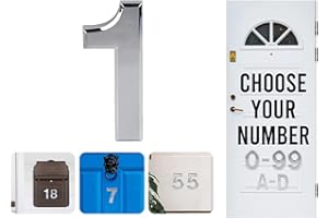 RUBIGO Silver Door Numbers Stick On, 0-99, Letters A, B, C, D, 3'' House Numbers Self Adhesive Stickers, For Doors, Mail Boxes, Hotel Rooms (1)