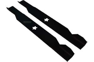 PERFEKTGARTEN Lot de 2 lames de tracteur tondeuse - 48,5 cm chacune - Pour AYP, Husqvarna, Roper, Partner, Viking, Electrolux, Mc Culloch - Avec 5 trous en forme d'étoile