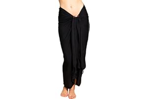 PANASIAM Pareo Sarong opaco e fluente – L e XL per donna & uomo come gonna pareo, vestito da spiaggia o telo mare – leggero copricostume in viscosa morbida – produzione etica