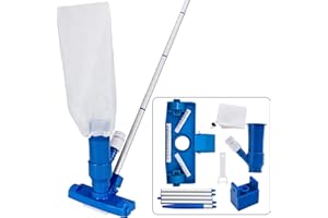 DEUBA® Pool Cleaning Set | Garden Hose Powered Extendable Venturi Floor Vacuum Head | Swimming Pool Hot Tub Water Care & Maintenance | Washable Collection Container | Accessories Kit