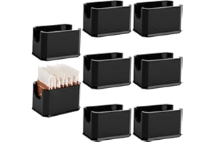 Dicunoy Set of 8 Sugar Sachet Holder, Plastic Black Sugar Packet Holder for Restaurant, Small Sachet Caddy for Sauce, Sugar Bag, Tea Bag, Sweetener Packets Storage Container Box Table, Coffee Bar