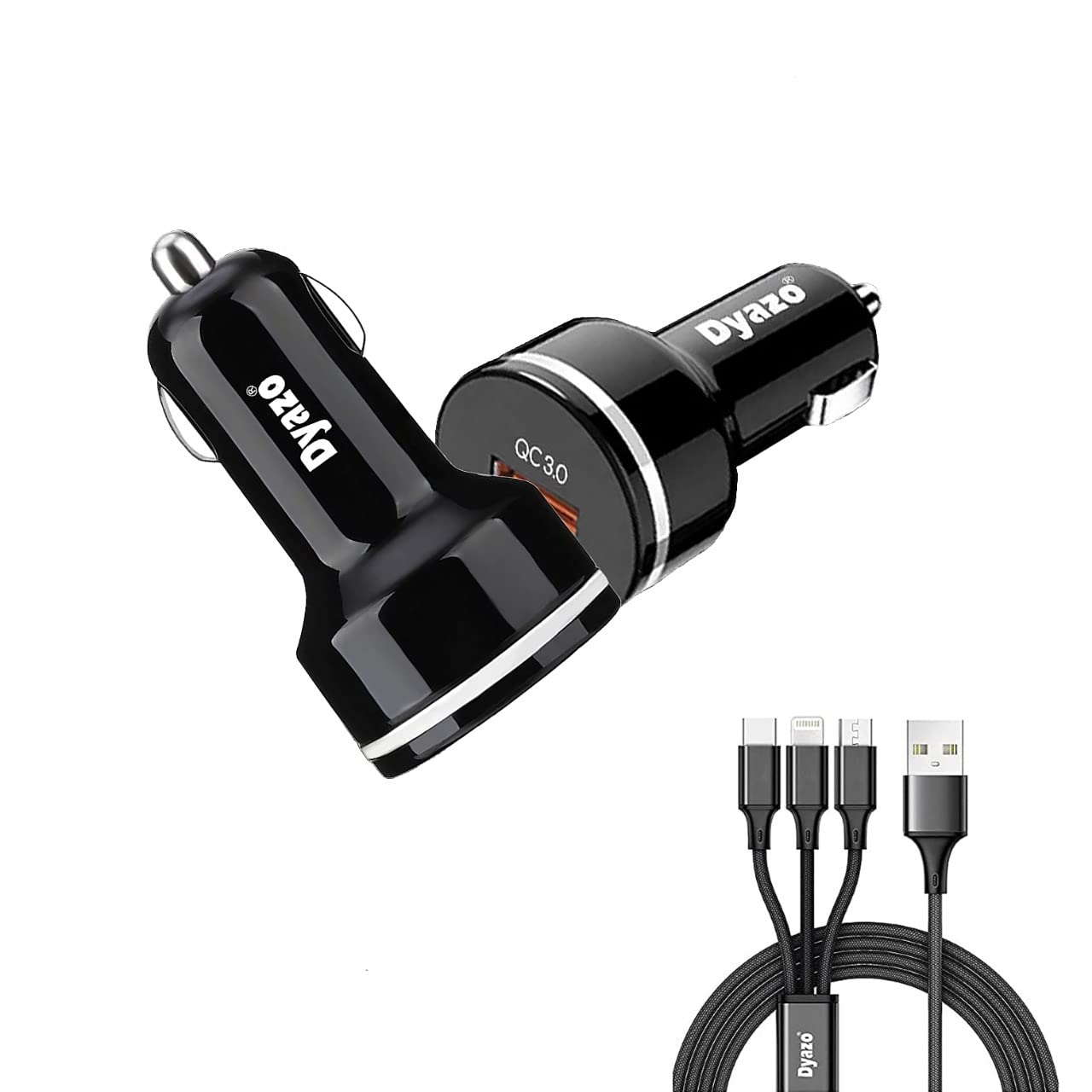 Dyazo QC Fast 12V Car Charger Review with 3 in 1 Cable for Mobile Phones