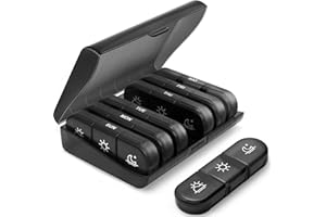 VUNPOK Tablettenbox 7 Tage Morgens Mittags Abends, Pillendose 7 Tage 3 Fächer, handlicher und feuchtigkeitsbeständiger Medikamentenbox für Medikamente, Vitamine, Fischöl, Nahrungsergän