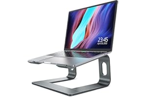 Nulaxy Fully Aluminum Detachable Laptop Stand, Ergonomic Ventilated Cooling Laptop Holder for Desk, Anti-Slip Computer Riser Notebook Stand Compatible with All 10-16" MacBook/Dell XPS/HP/Lenovo, Grey