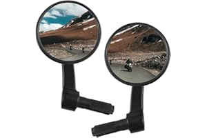 APEBAZY Espejo retrovisor redondo para motocicleta, 7/8 pulgadas, color negro, retro, universal, 3,74 pulgadas, con tornillos de expansión de 13 mm, apto para Cruisers Roller ATV