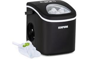 ICEPURE Eiswürfelmaschine Klein, Portable Ice Cube Maker Maschine, 9 Ice Cubes in 8 Mins, 20kg Ice in 24 Hours, Perfect for Home/Office/Bar/Picnic
