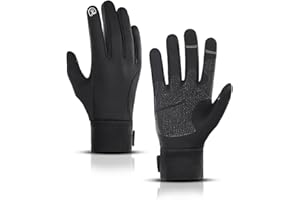 LERWAY Guanti invernali caldi con touch screen neri per uomini e donne antiscivolo antivento guanti sportivi corsa guida mountain bike arrampicata escursionismo impermeabile