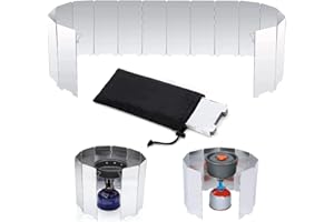 MELLYSTORE Parabrezza Pieghevole in Alluminio 16 Piatti Vento Alluminio Paravento Fornello Campeggio Antivento All'apert Paravento per Fornello a Gas per I Fornelli All'aperto Picnic Griglia Outdoor Campeggio