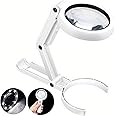 Mupack Magnifying Glass with 8 LED Light,5X 11X Handheld and Foldable Magnifier & Illuminated Desktop 2 in 1 Upgrade Version
