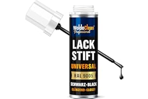 ‎WOLDOCLEAN WoldoClean Lackstift für Autos schwarz zum Kratzer entfernen im Lack - 12ml schnelltrocknender und glänzender 1K-Acryllack