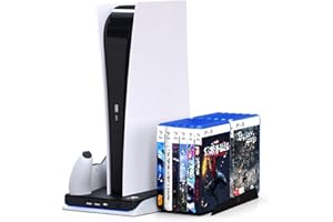 Imp Gaming DLX Twin Charging Tower With Cooling Fans & Game Storage Stand PlayStation 5
