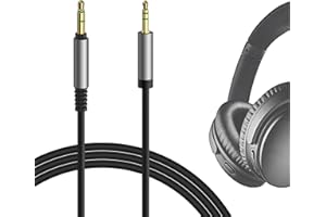 GEEKRIA QuickFit Audio Cavo Compatibile con Bose QC 45, QuietComfort 35 II, QC 35, QC 25, 700 ANC, NC 700 Cavo, 2.5mm to 3.5mm Aux Replacement Stereo Cord (1.2m)