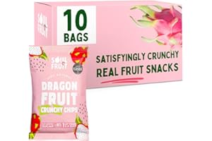 Soul Fruit - Freeze Dried Dragon Fruit Crisps - Crunchy Dried Fruit Snack - No Added Sugar – High in Fibre - Low Calorie Snacks - Gluten Free - Healthy Snacks for Adults & Kids - 10 x 20g