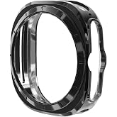 Coverzone Samsung Galaxy Watch Ultra ile uyumlu Silikon Kasa Ekran Koruyucu &Ouml;n&uuml; A&ccedil;ık &Ccedil;erceve PC Kasa Koruma Silikon &Ccedil;er&ccedil;eve (