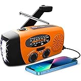 Radio a manovella,Radio WB portatile, 2000mAh Radio solare Bank per illuminazione di emergenza/caricabatterie di telefoni cel
