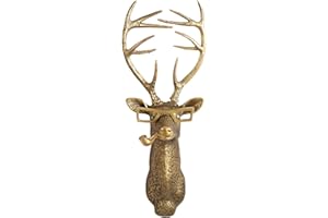 GUASDIE 3D Head Wall Mount Ornament Deer Decor Rabbit Ornaments Animal Head Wall Sculptures Modern Art Statue Animal Heads Resin Home Accessories Wall Decorations for Living Room to Hang Ornaments, Deer