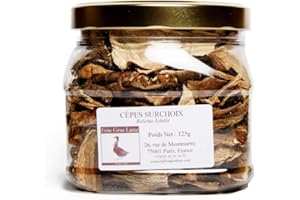 FOIE GRAS LUXE Cèpes Séchés Surchoix - 125 Gr -Sec - Déshydratés - Bocal Hermétique – Sélection qualité 1er Choix (125)