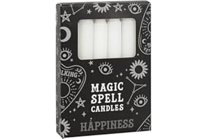 RAJX Magic Spell Candles, White Protection Candle to Attract Happiness Ideal for Candle Magic Rituals & Ceremonies, Pack of 12
