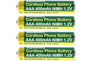 SOLUMINATE Cordless Telephone Batteries AAA Rechargeable 400mAh 1.2V NiMH BuyaBattery 4-Pack