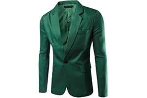 MISSMAO Men's Blazer Slim Fit Casual One Button Suits Coat Solid Blazer Business Jacket