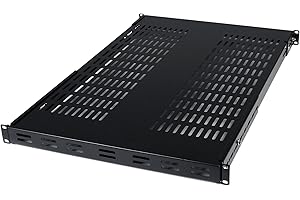 StarTech.com Estante Ajustable 1U Ventilado para Rack de Servidores, 79,3kg, Bandeja Universal de 19 Pulgadas Ajustable de 49,5 a 96,5cm, 27,5" ( 69,8cm) de Profundidad (ADJSHELF)