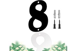 SHOWMTHEM Moderne Schwebende Edelstahl Hausnummer, Schwarze Metallbuchstaben, Höhe 12.7cm, Briefkasten-Dekor-Nummer, Wetterfest Und Pflegeleicht, Ziffer 8