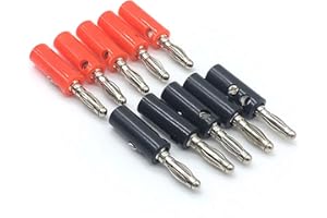 Comforty Lot de 10 fiches bananes de 4 mm - Noir et rouge - Pour haut-parleur audio, amplificateur