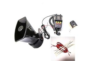 YIYDA Bocina de Coche Car Horn 130DB Bocina de megáfono para automóvil con Sistema de megafonía PA Amplificador de Sonido de Emergencia Sirena de policía Bocina para Cualquier 12V Car Barco SUV ect